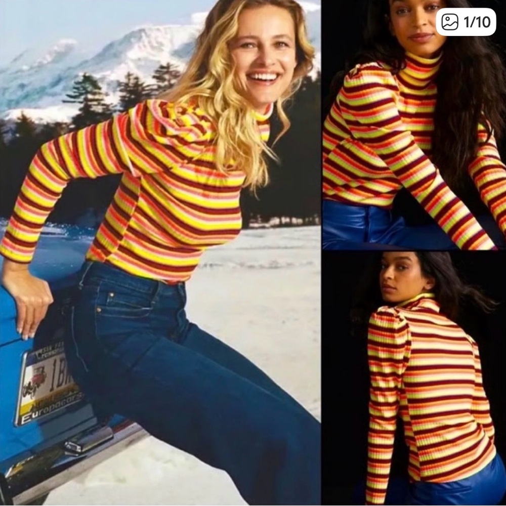 Anthropologie Maeve Multicolor Striped Sweater xs